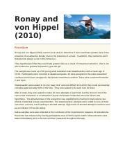 ronay and von hippel.